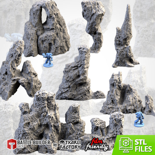Volcanic Rocks – Jagged Lava Terrain for 28–32mm Games