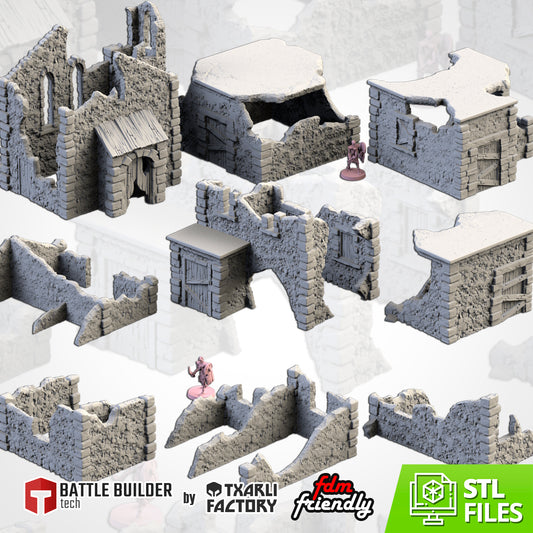 Abandoned Town - Modular Ruins for 28–32mm Games