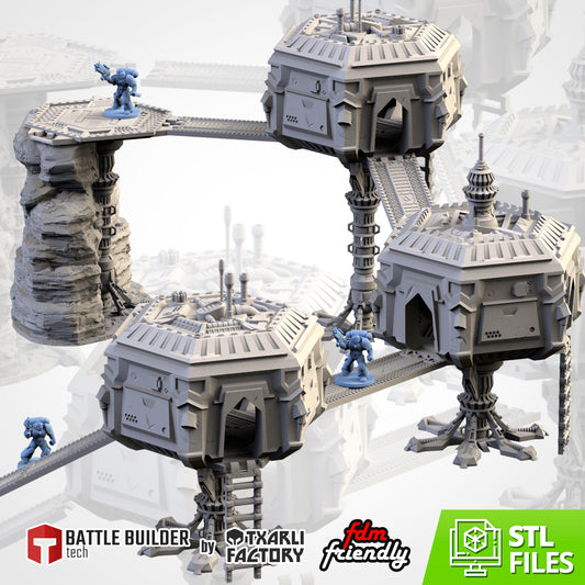 SciFi Desert City – Modular Elevated Terrain for 28–32mm Games