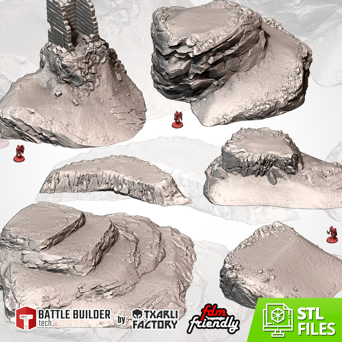 Modern Hills | 3D Printed Tactical Terrain for 28–32mm Wargaming