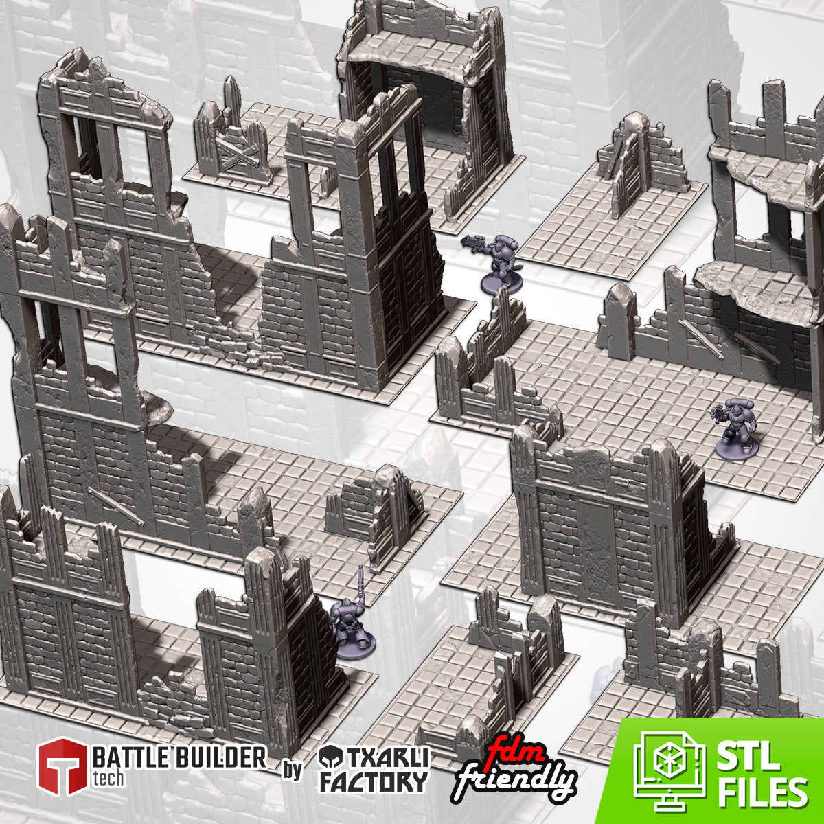 City Ruins – GW-Style (Old) Modular Terrain for 28–32mm Games