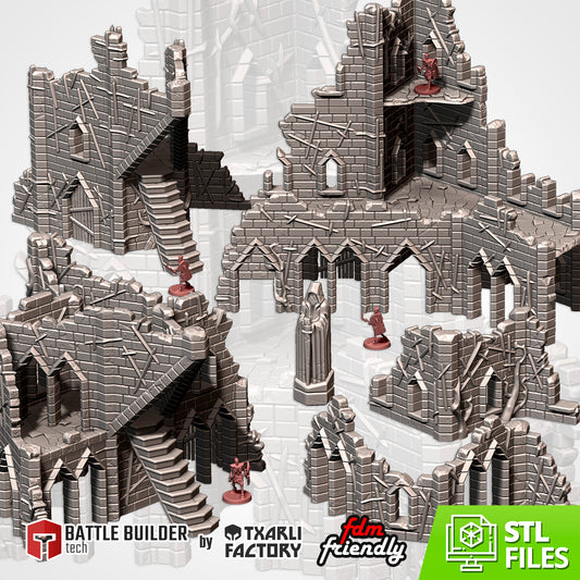 Cursed Fortress – Modular Gothic Ruins Terrain for 28–32mm Games