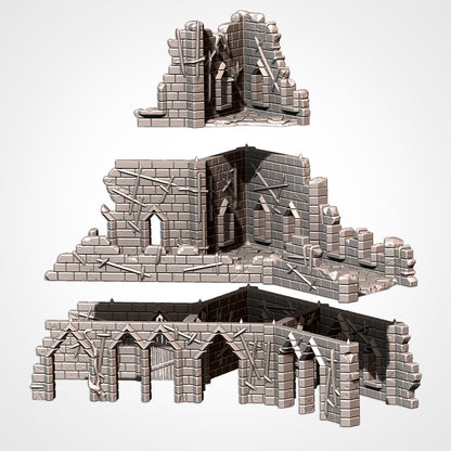 Cursed Fortress – Modular Gothic Ruins Terrain for 28–32mm Games