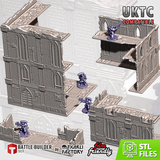 UKTC Cathedral Ruins Set - Gothic Wargaming Terrain for 28-32mm games