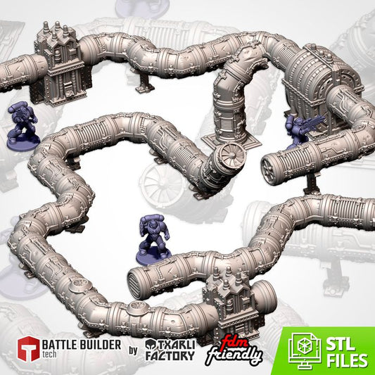 Modular Pipes – Industrial Terrain Set  for 28–32mm Games