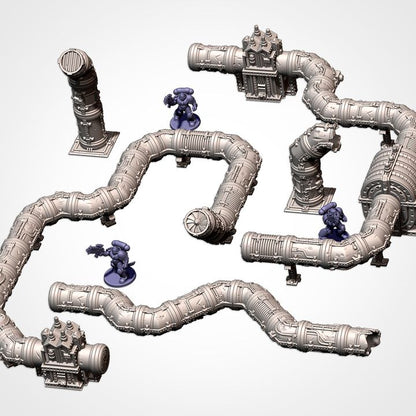 Modular Pipes – Industrial Terrain Set  for 28–32mm Games