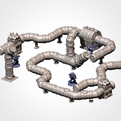 Modular Pipes – Industrial Terrain Set  for 28–32mm Games