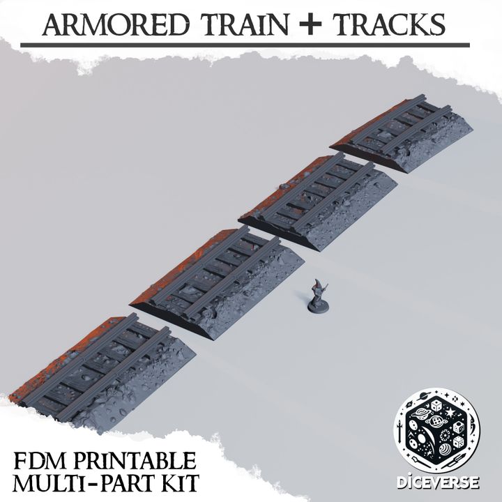 Armored Train + Tracks – Trench Crusade Modular Train Terrain Kit