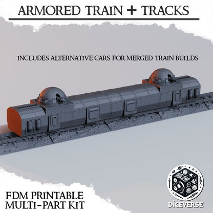 Armored Train + Tracks – Trench Crusade Modular Train Terrain Kit