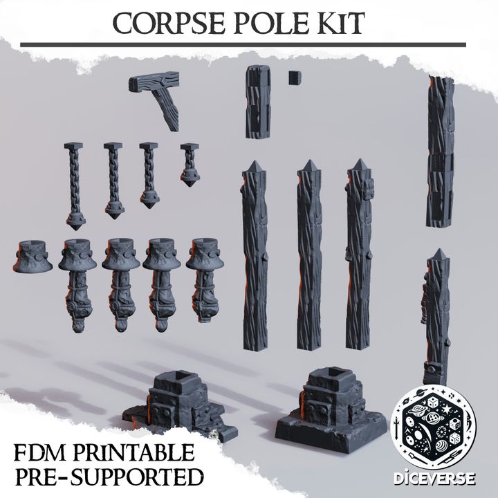 Corpse Pole Kit - Trench Crusade Unholy Scatter Terrain