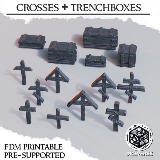 Trenchboxes & Crosses – Trench Crusade Scatter Terrain