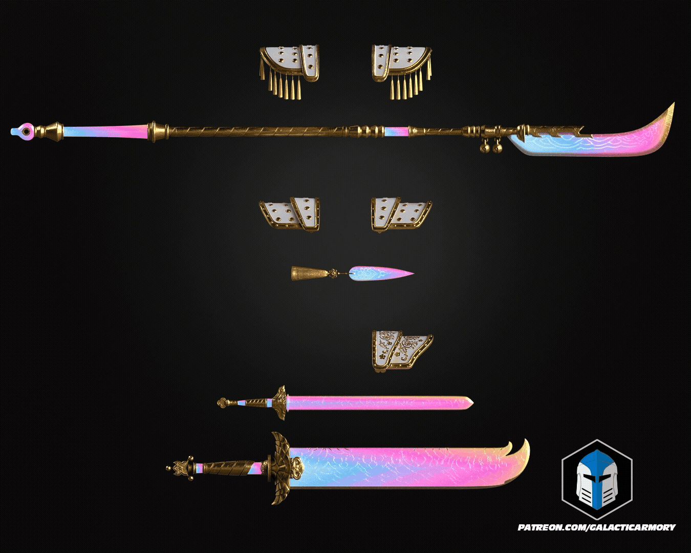 KPOP Demon Hunters – Mira, Rumi, and Zoey Sets (Cosplay Armor & Weapons)