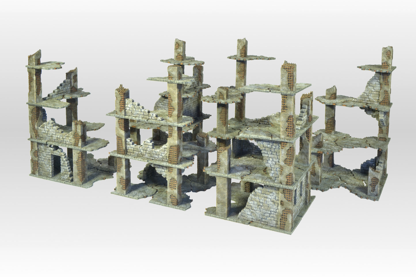 Concrete Building Ruins – Modular Terrain for 28–32mm Wargames