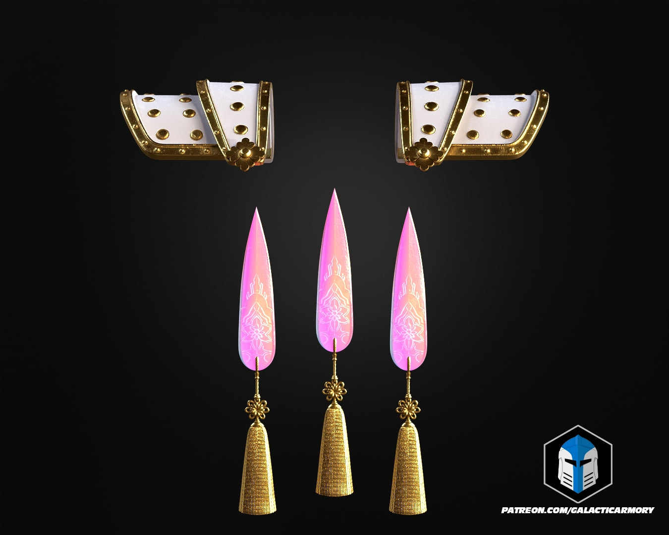 KPOP Demon Hunters – Mira, Rumi, and Zoey Sets (Cosplay Armor & Weapons)