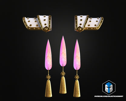 KPOP Demon Hunters – Mira, Rumi, and Zoey Sets (Cosplay Armor & Weapons)