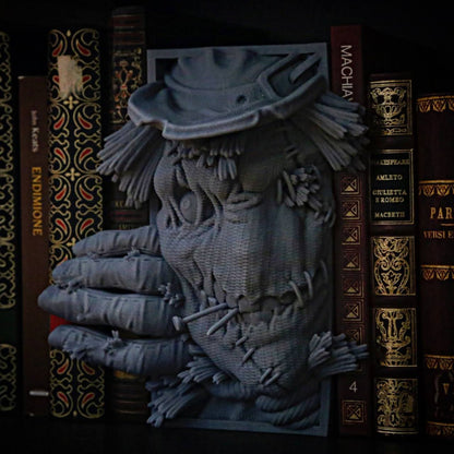 Harvest Horror – Scarecrow Book Nook or Bookend Set
