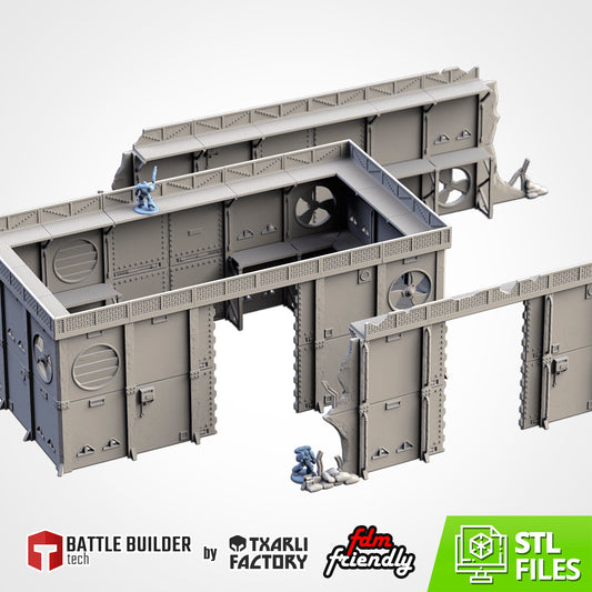 Modular Defenses – Industrial Wall System for 28–32mm Wargaming