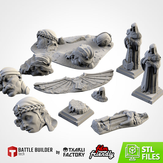 Ruined Statues – Ancient Monument Terrain for 28–32mm Games