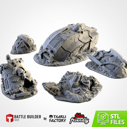 Destroyed Titan – Crashed God-Engine Wreckage for 28–32mm Games