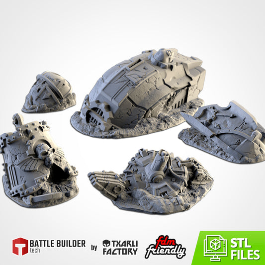 Destroyed Titan – Crashed God-Engine Wreckage for 28–32mm Games