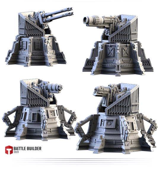 Defensive Turrets – Modular Sci-Fi Bunker Towers for 28–32mm Games